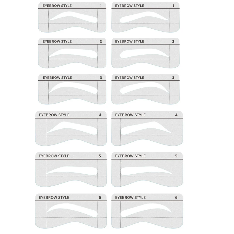 

Лучший трафарет для придания формы бровям, 6 пар, пластиковые многоразовые трафареты для тату и макияжа