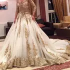 Женское свадебное платье It's yiiya, белое платье с золотыми блестками, длинными рукавами и V-образным вырезом на лето 2020