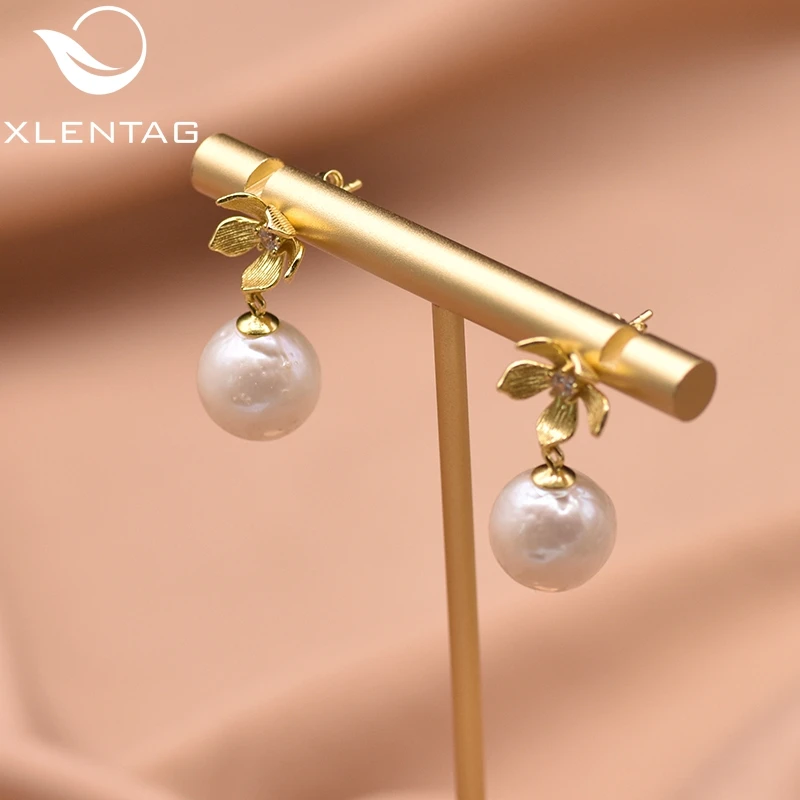 XlentAg 925 пробы серебряные циркониевые серьги капли с пресноводным жемчугом для мам