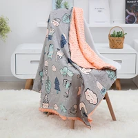 baby blanket for boys girls animals cotton layer toddler receiving blanket throw for stroller and crib 80 x 100cm