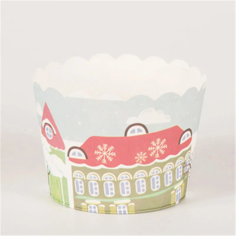50 Pcs Christmas Tree Muffin Cupcake Paper Cups Liner Wrappers Case Christma Caissettes Baking Cup |