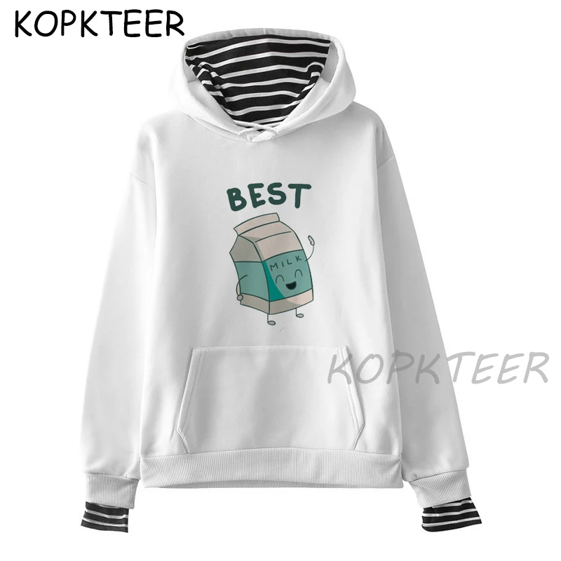 

Best Friends Milk and Biscuit Spring Winter 2020 Harajuku Kawaii Sweatshirt Women Hoodies Gift Fun Long Sleeve Tops Hoodie Yes