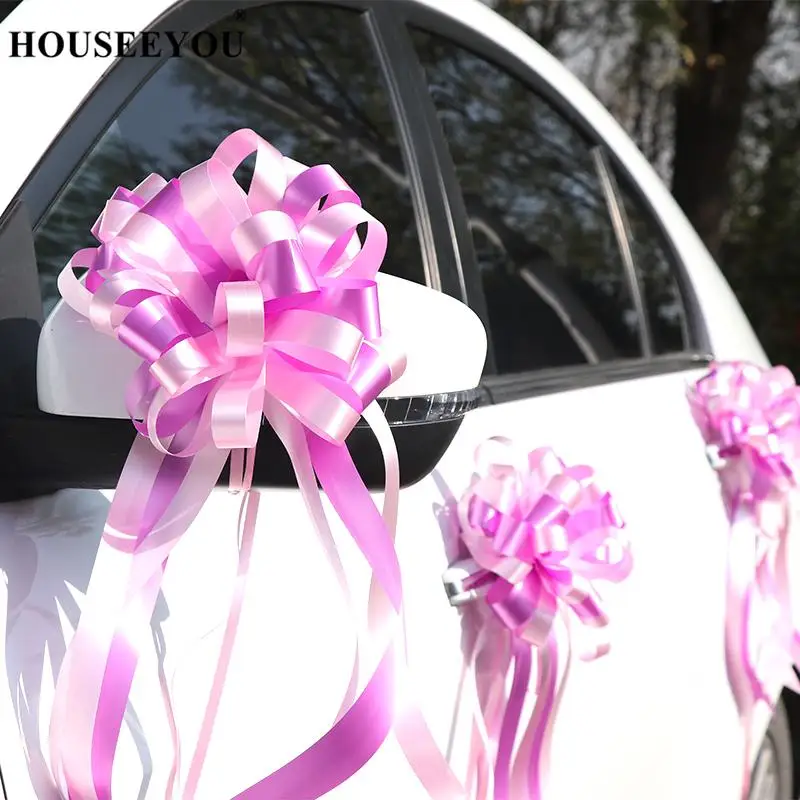 10 шт./лот искусственные цветы DIY свадебное украшение автомобиля цветок лента бант