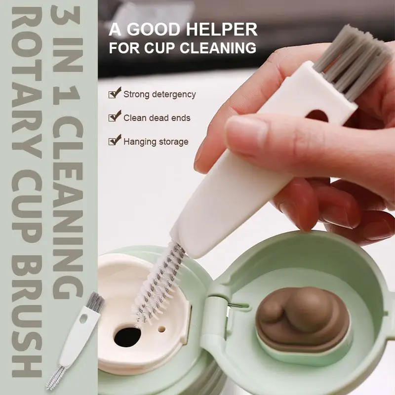 Щетка вращающаяся для чистки стаканов 3 в 1 многофункциональная щетка крышек