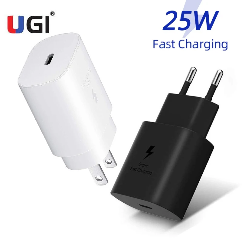 

UGI For Samsung 25W Super Fast Charging Adapter PD QC3.0 Charger USB C To Type C Cable For Galaxy Note 10 20 S20 Ultra S20+ A91
