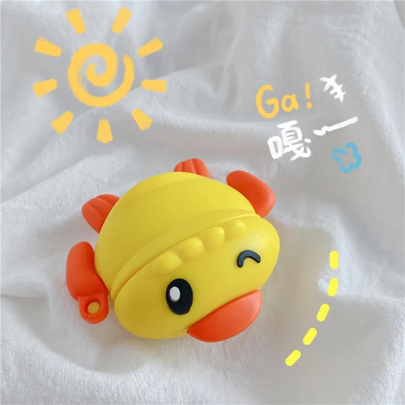 

For Airpods Pro 3 Earpods Case for Apple Airpods 1 2 Wireless Earphone Headset Soft silicone Cute cartoon duck Anti-knock Cover