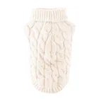 Зимняя теплая однотонная трикотажная осенняя одежда для домашних животных, костюм, джемпер, мягкий свитер для собаки, жилет
