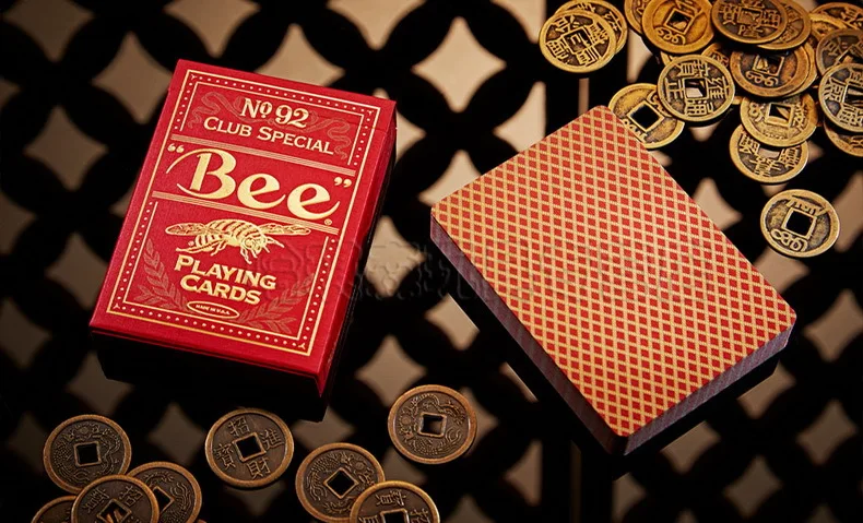 Bee Gold Edition котик игральные карты синие/красные Магия покер USPCC Новые герметичные