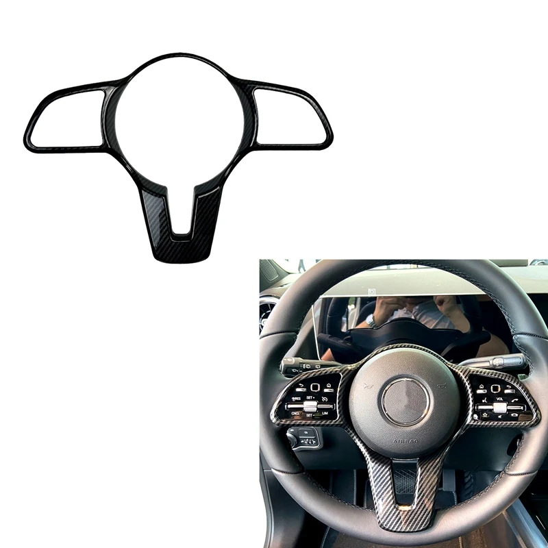 

Car Carbon Fiber Steering Wheel Panel Cover Trim for Mercedes Benz a B C E G CLA GLB Class W177 W247 W205 W213 C118 W118
