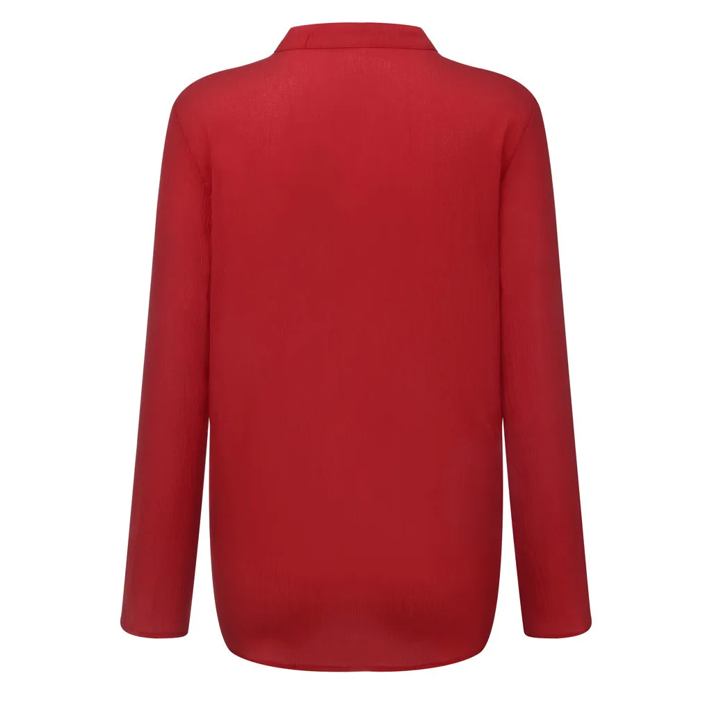 Модные кружевные пуговицы для блузки размера плюс,, повседневные зимние женские топы с v-образным вырезом, женские рубашки с длинным рукавом, блузы, пуловеры