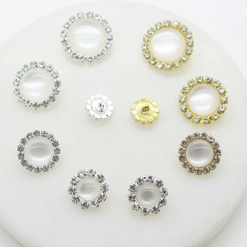

Metal Rhinestones Button for Clothing 10pcs/Lot Mix Color Round Hand Sewing Shirt Buttons Bra Diy Handwork Accessories Wedding