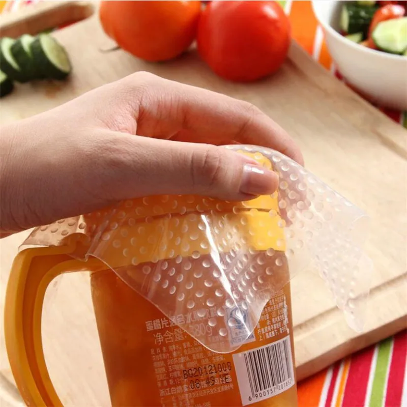 Силиконовые крышки для пищевых продуктов 4 шт. многоразовые эластичные
