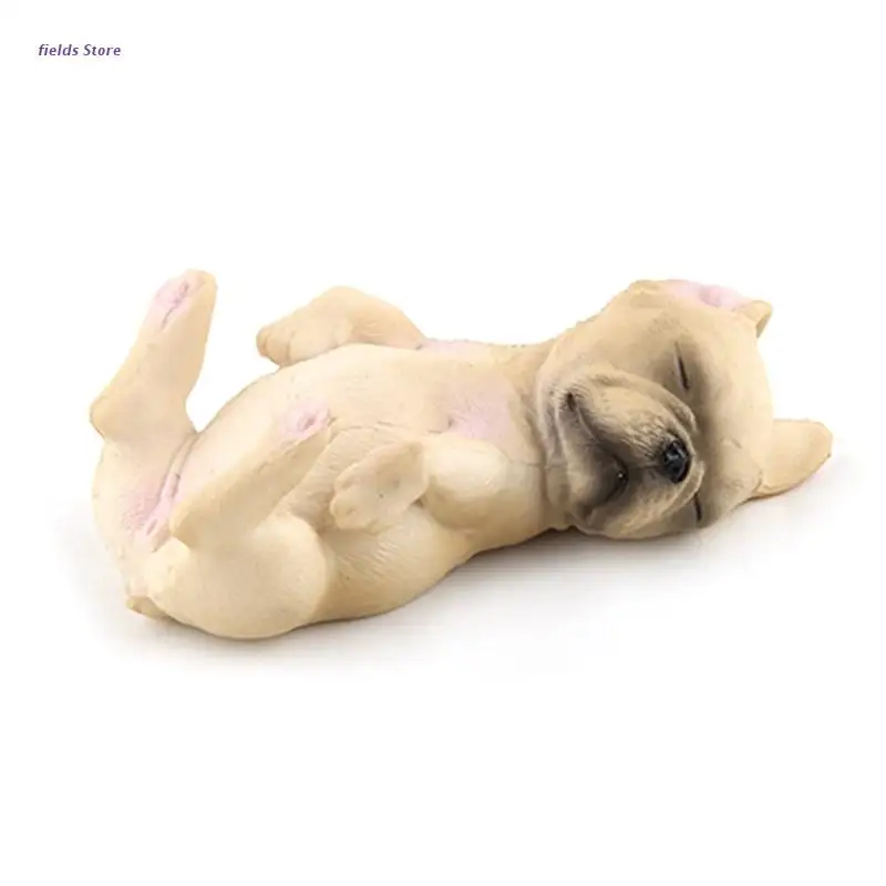 

Realistic Puppy Bulldog Figurine Statue Sculpture Model for Dog Lovers Collection Science Educational Home Office Decor