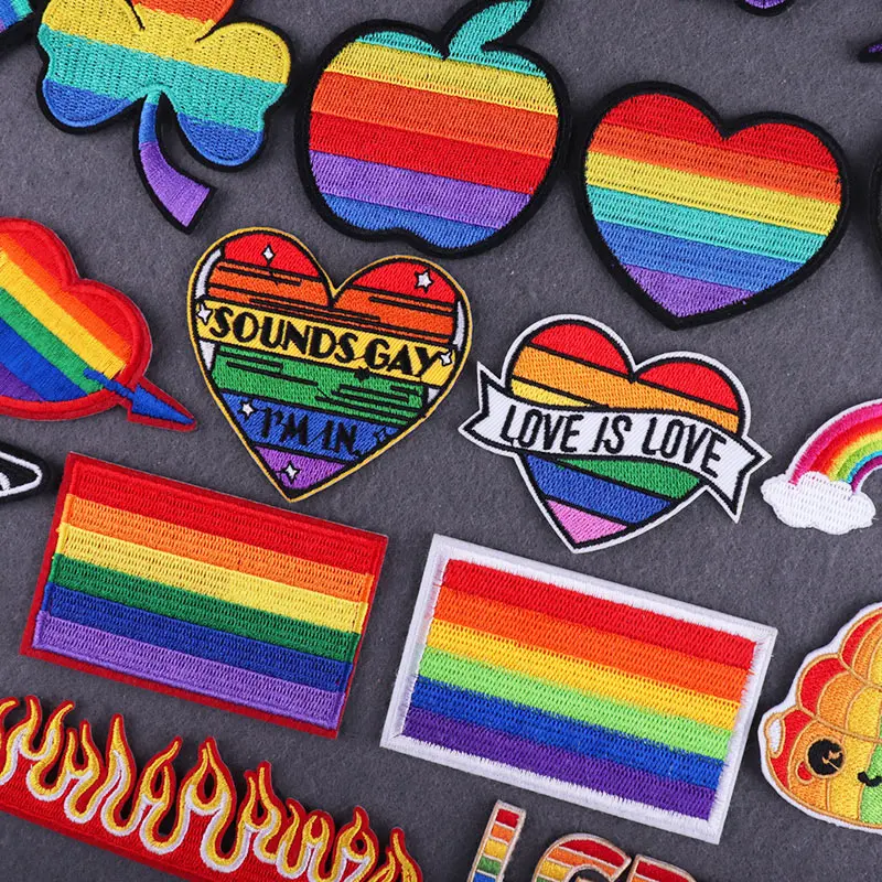 Нашивки для одежды радужные наклейки с надписью Love Is ЛГБТ-Аксессуары | Дом и сад