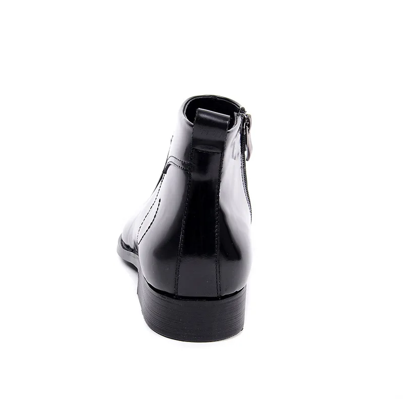 

QYFCIOUFU Men Black Brown Chelsea Boots Fashion Pointed Toe Genuine Leather Dress Boots Shoes High Top Male Short Ankle Boots