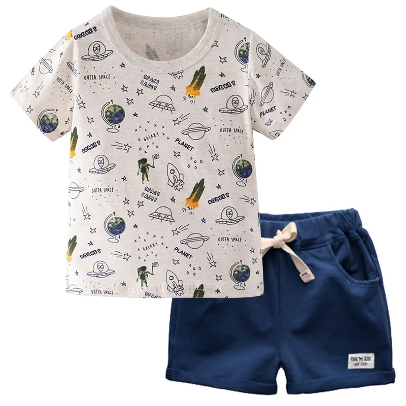Комплект летней детской одежды BINIDUCKLING футболка с круглым вырезом и шорты одежда
