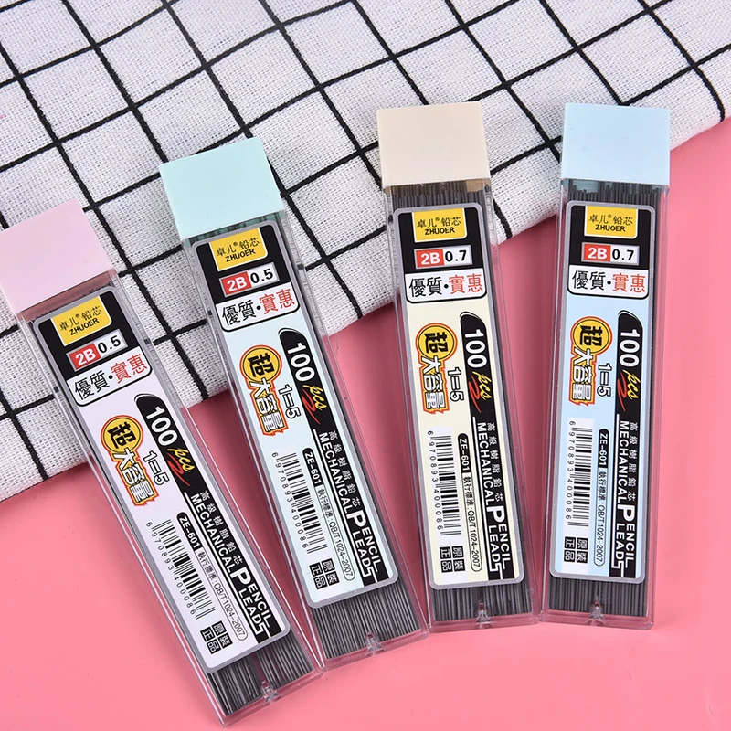 

100Pcs/Box New Graphite Lead 2B Mechanical Pencil Refill Automatic Pencil Lead
