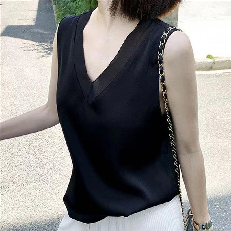 Женские черные блузки 2021 летняя Элегантная туника винтажные офисные базовые