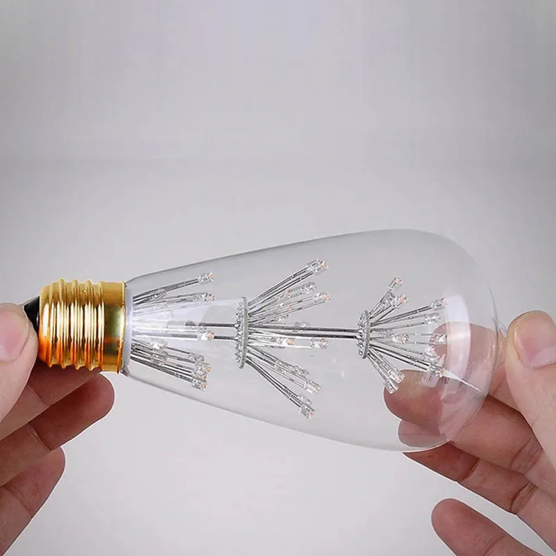 E27 220V 12W ST64 Edison Ретро светодиодный Starlight лампа нить накаливания Ampoule лампы