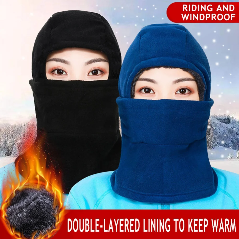 

Outdoor Thermal Bandana Hat Hooded Neck Warmer Winter Men's Warm Beanies Hat Balaclava Face Cover Cycling Windproof Cap Scarves