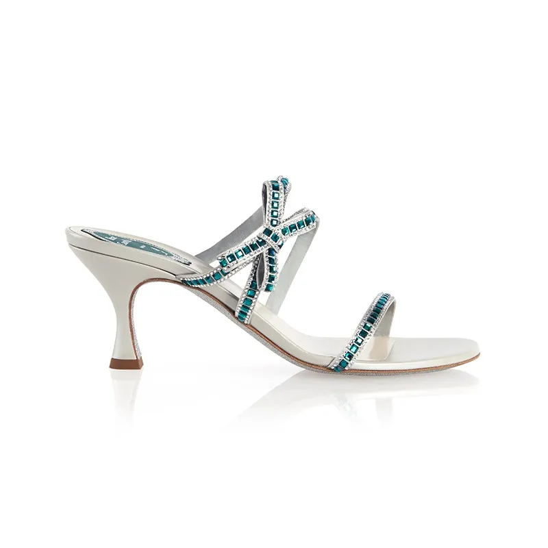 

Woman sandals New blue diamond Mid Heel Sandals for women spring summer 2021