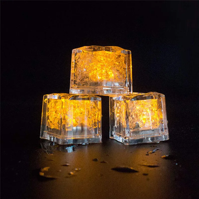 

Pack of 24 Battery Operated White LED Ice Cube,Flameless Square Electronic Candles For Bar Party Decoration
