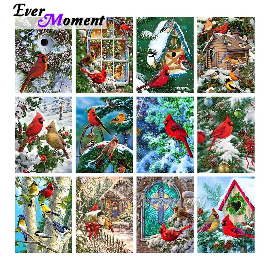 

Ever Moment Diamond Painting Embroidery Cartoon Bird Full Square Resin Drill Wall Art Decoration Crystal Rhinestone Kit ASF2283
