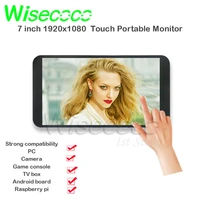 wisecoco 7 inch 1920x1080 ips touch monitor portable monitor gaming ps4 camera tv box raspberry pi 3 4 android linux sbc