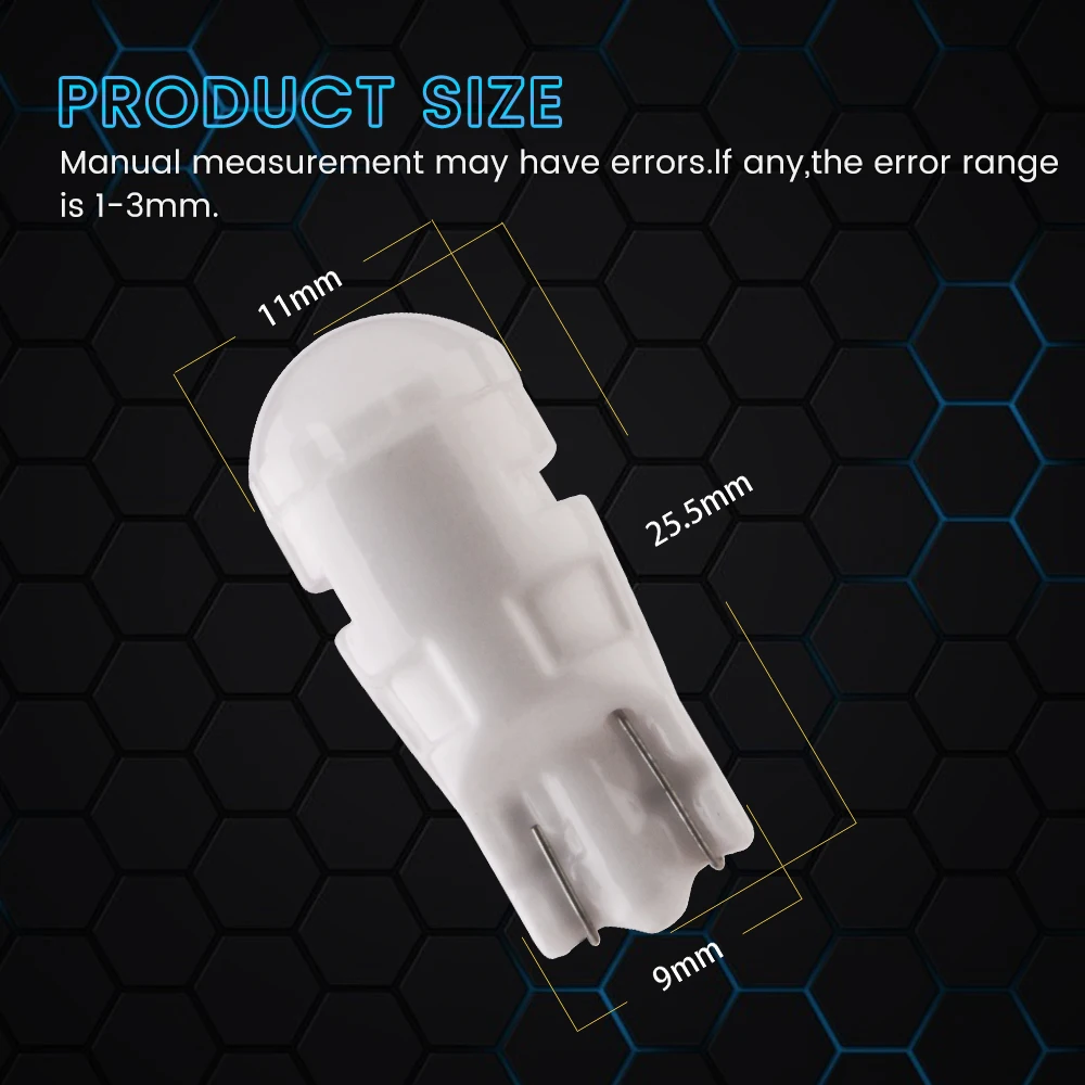 100 шт. автомобильные Сменные лампы T10 W5W керамические матовые линзы 2835 детской для