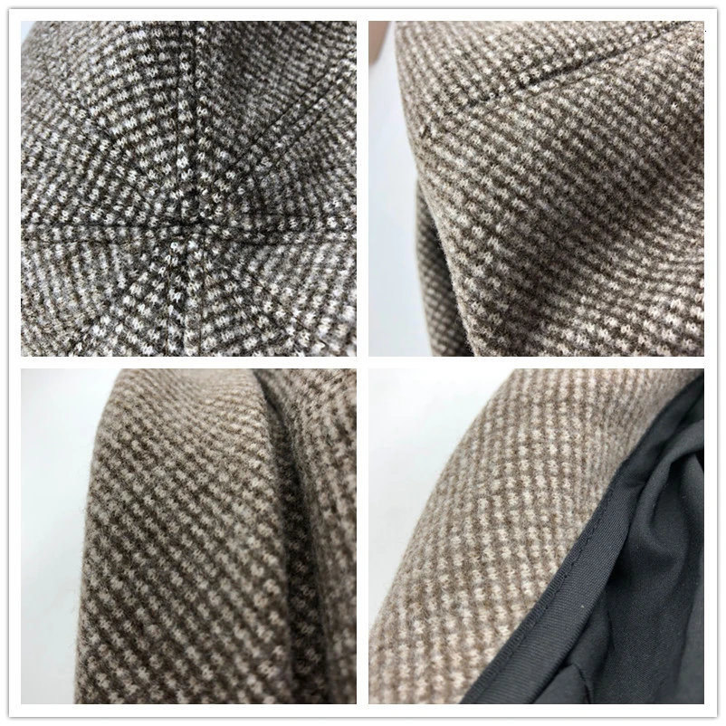 

New Women Wool beret For Elegant lady Winter Female Cotton Hats Plaid Vintage Octagonal Casual boina Autumn girl Cap