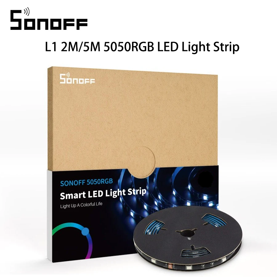 

Sonoff 5050RGB 2M/5M LED Strip Dimmable Flexiable Smart Colorful Light Strip Work With Sonoff L1 Controller Support Alexa