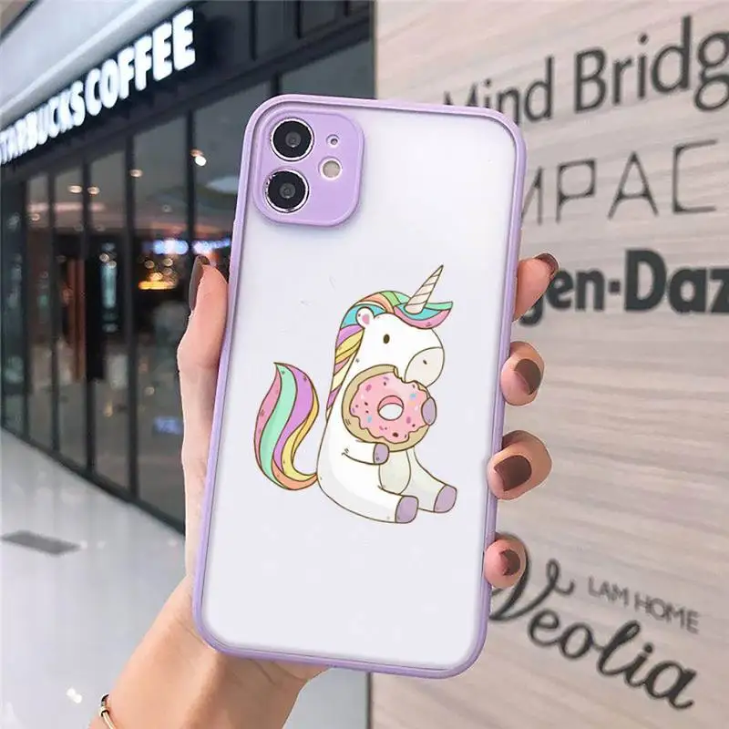 

unicorn Rainbow fart cute animal Phone Cases matte transparent For iphone 7 8 11 12 plus mini x xs xr pro max cover