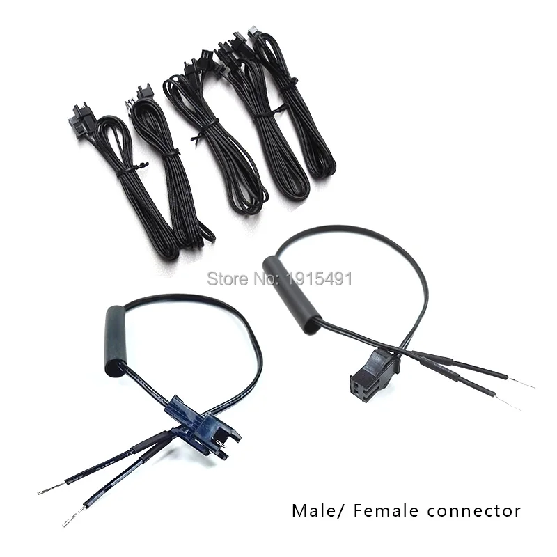 

20PCS/lot EL Wire Connectors (Male or female) with heat shrinkable tube for el wire or el strip electrical wire