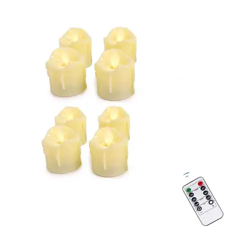 6 или 8 шт. декоративные свечи с пультом дистанционного управления, беспламенная поддельная Свадебная Свеча на батарейках с таймером