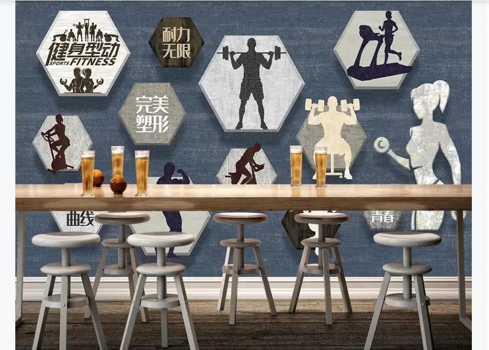 Большой заказ настенная бумага тренажерный зал фитнес клуб компания