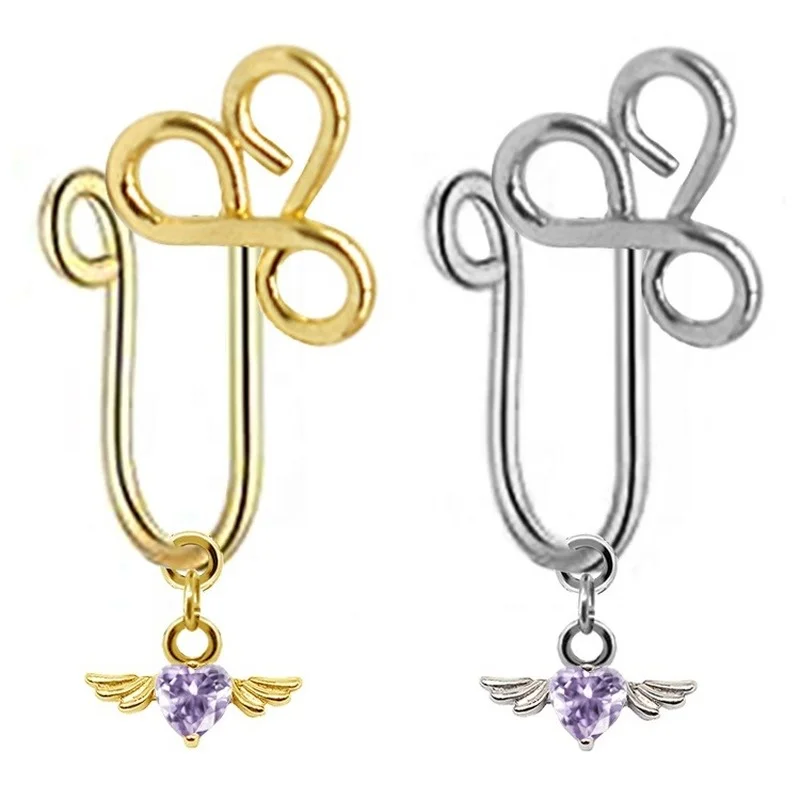 Поддельные кольца для носа новый дизайн латунные рандомные манжеты пирсинга без