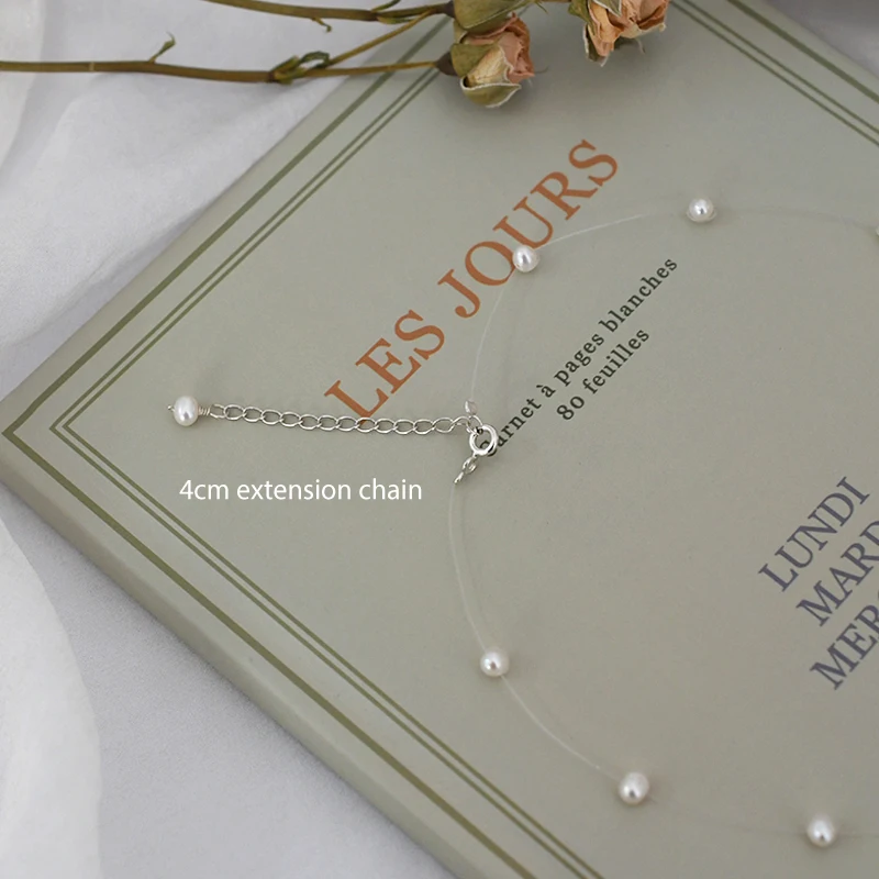 Женское ожерелье из серебра 925 пробы с натуральным пресноводным жемчугом