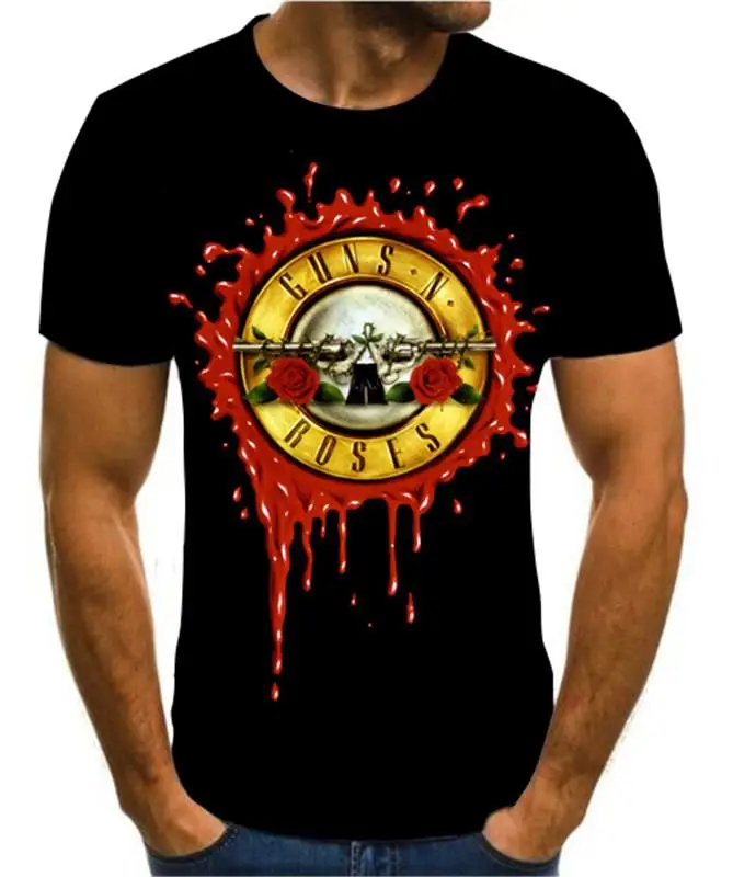 Новая модная футболка в стиле панк Мужская черная с надписью Guns N Roses топы из