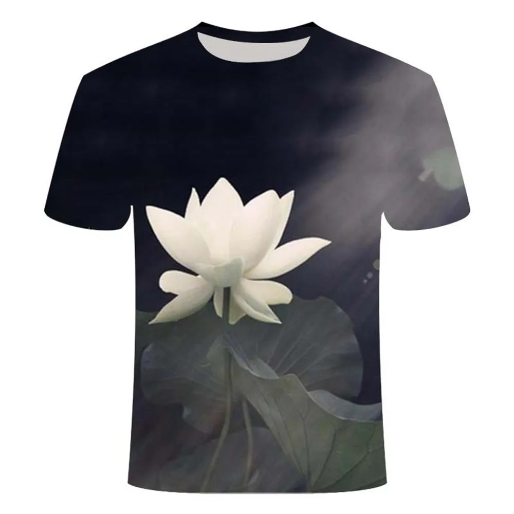 

2021 summer men's flowers 3D printing T-shirt fashion summer short-sleeved men's casual and comfortable 3DT shirt