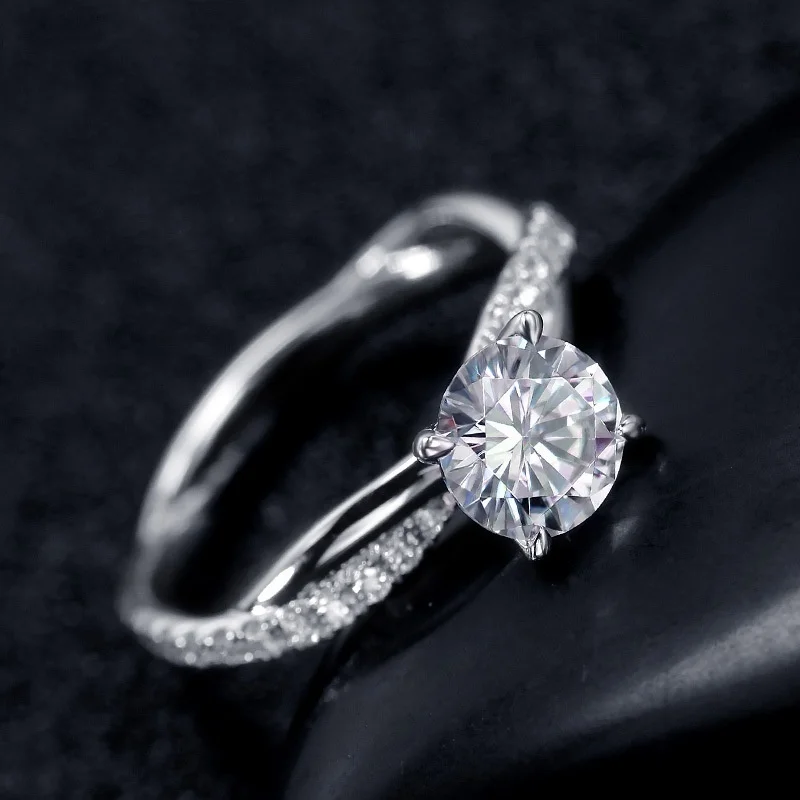 

Fashion Trendy Crystal Engagement Rings For Women AAA White Zircon Cubic Elegant Rings Female Wedding Jewelry Girl Gift