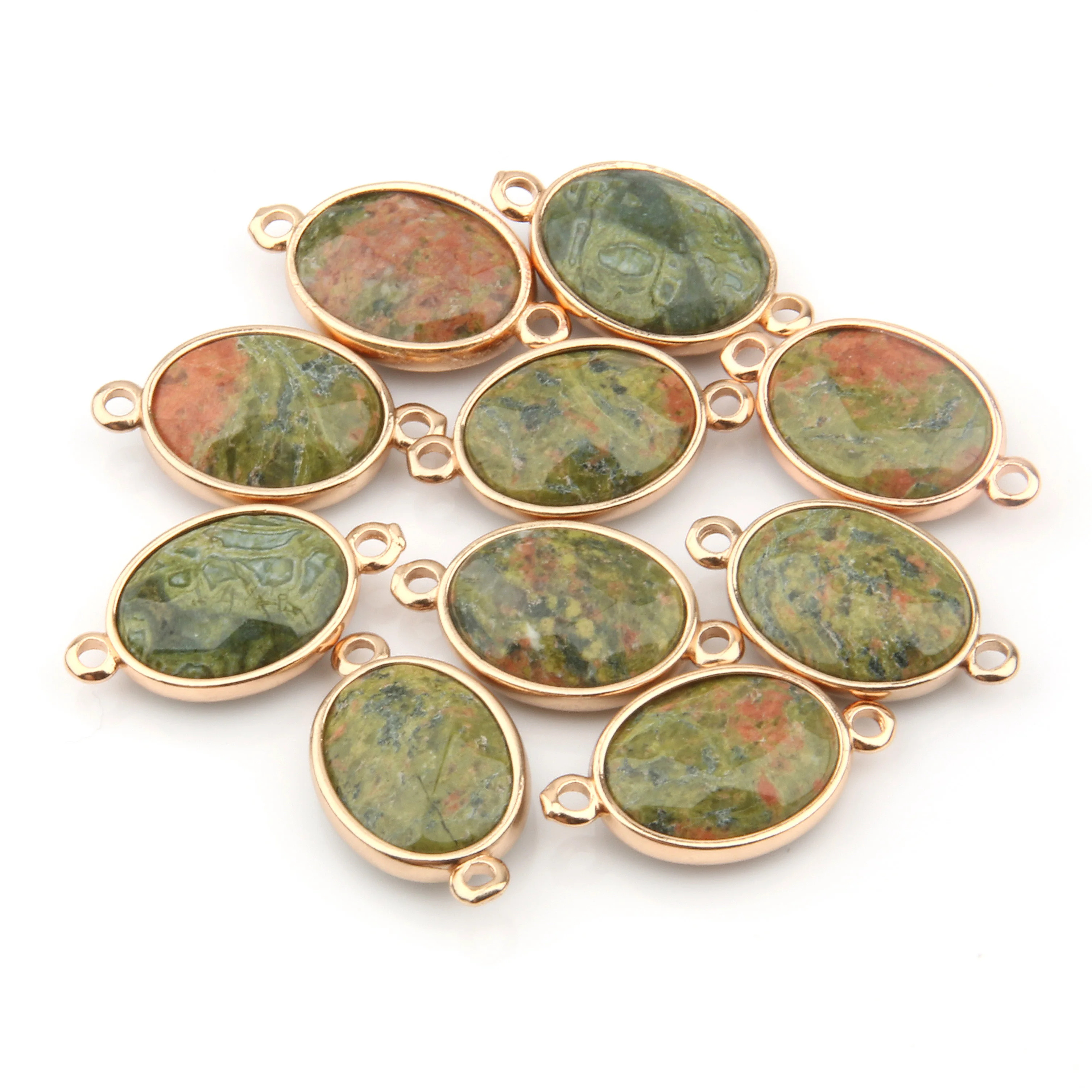 Подвеска из натурального агата тигровый глаз ограненный камень соединитель