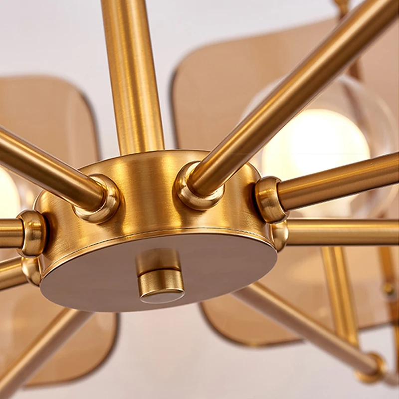 

Led Nordic Postmodern Grey or Amber Glass Golden Ceiling Chandelier Hanging Light Fixture Lampen Lustre Suspension Luminaire