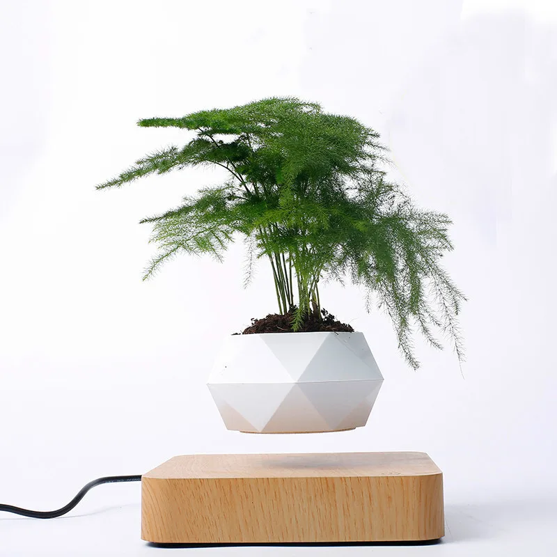 

Levitating Air Bonsai Pot Rotation Flower Pot Planters Magnetic Suspension Floating Plant Pot Home Desk Decoration Pot