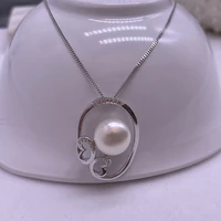 sinya 925 sterling silver pendant necklace with 10 5 11mm big natural pearl high quality fine jewelry for women mother ladies