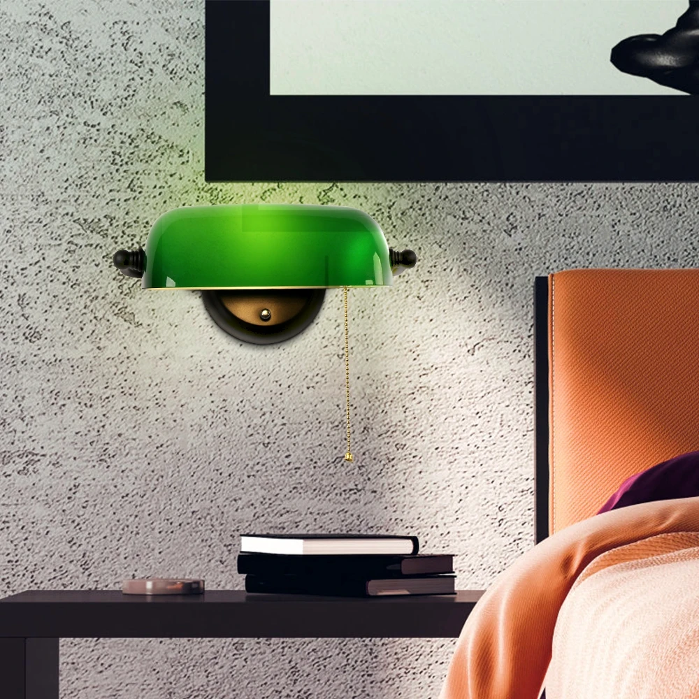 Промышленный Винтажный Зеленый Банкер настенный светильник классический