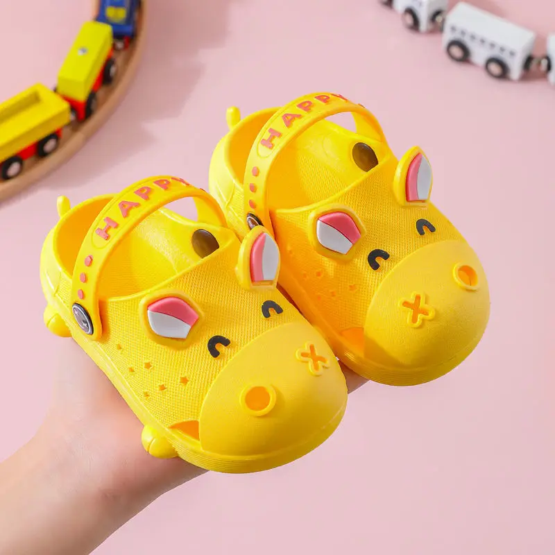 

Children Girls Boys Animal Summer Anti-Skid PVC Beach Slippers Non-Slip 0-2years Flip Flop 17-22 5colors Pqicai