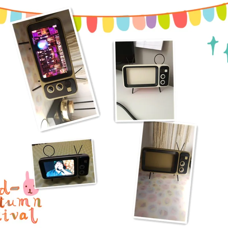 Мини Портативный ретро BT Bluetooth динамик музыка ТВ дизайн держатель мобильного