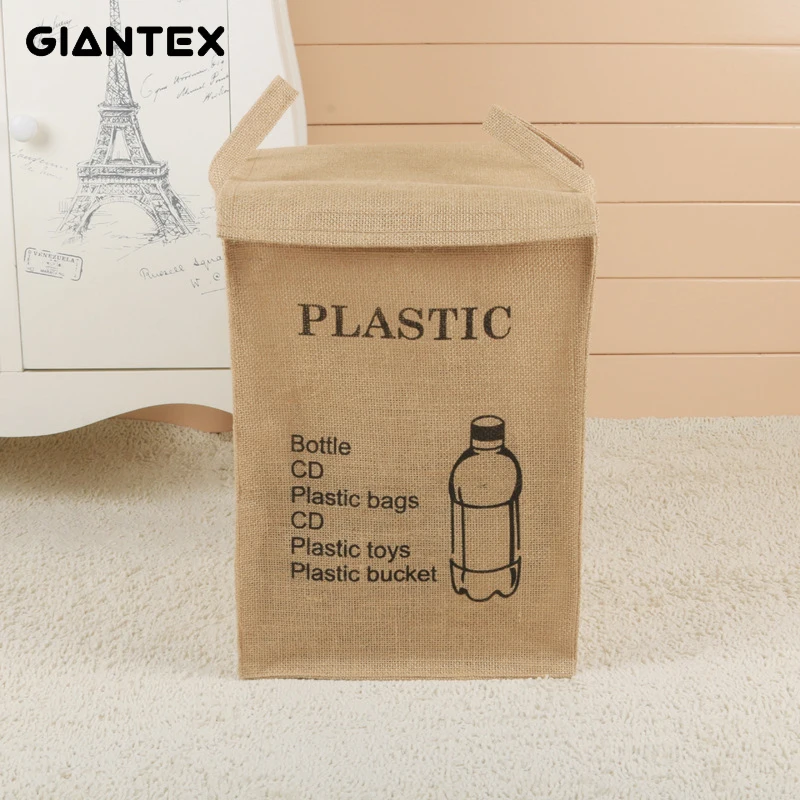 Giantex хлопковая и льняная домашняя квадратная коробка для хранения грязной одежды