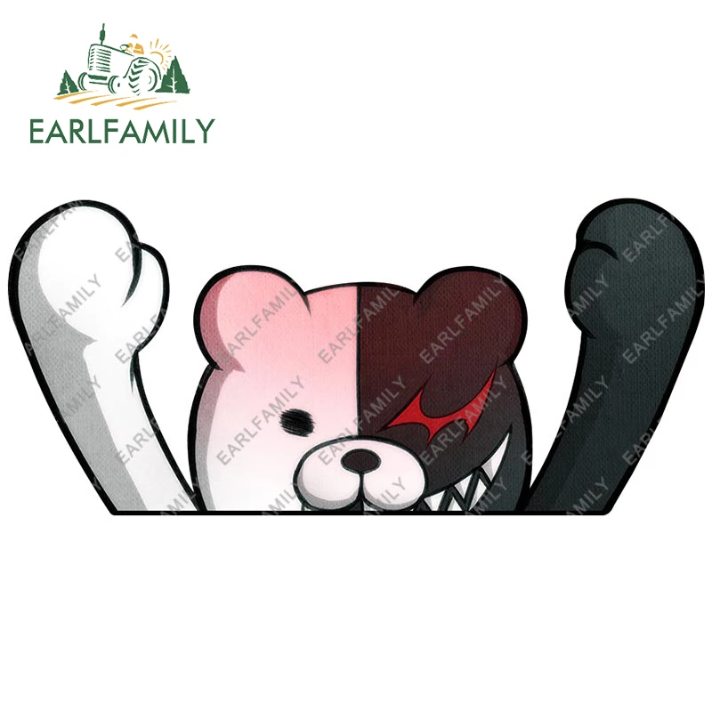 

EARLFAMILY 13cm x 5.9cm for Monokuma Car Stickers Vinyl Waterproof Decals Scratch-Proof Creative Windows Trunk Decor Car Label