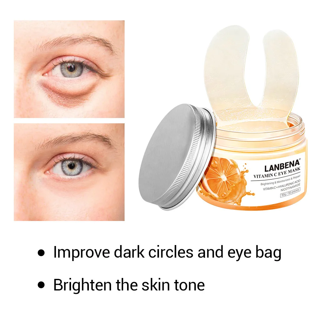 50PCS Vitamin C Anti-aging Firming Eye Mask Hydrating Eyes Hyaluronic Acid Dark Circles Moisture Patch Skin Care Drop ship |